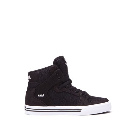 Supra Vaider Kids High Tops Shoes Black UK 01SHI